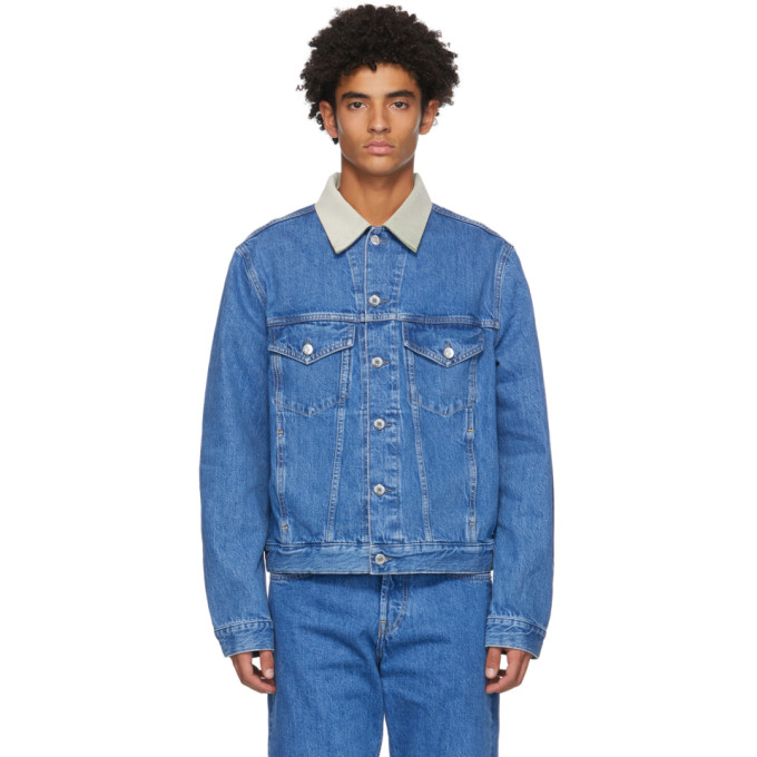 Click to view more detailed imagery on our partner's website Helmut Lang Contrast Collar Denim Jacket In Blue