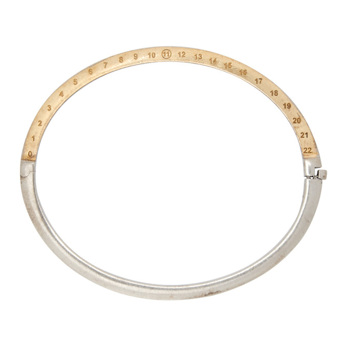 MAISON MARGIELA MAISON MARGIELA SILVER AND GOLD NUMBER BRACELET