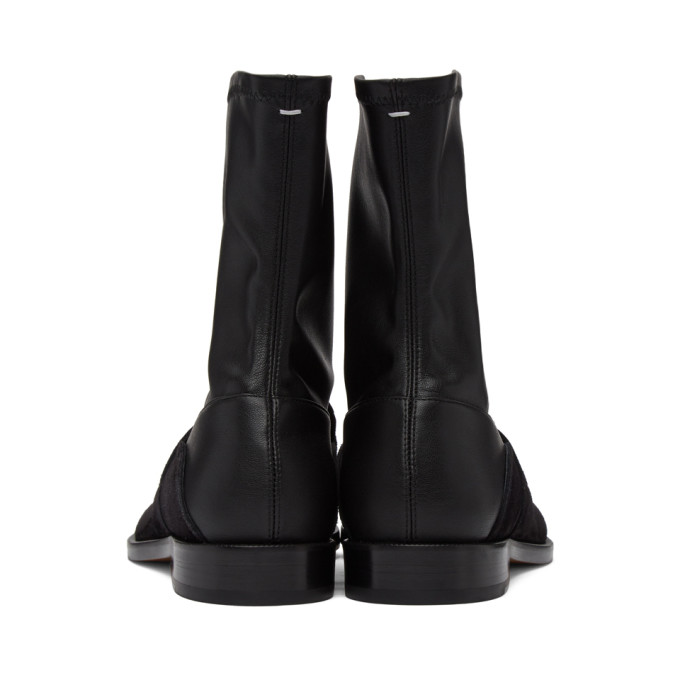 MAISON MARGIELA BLACK SUEDE LOAFER SOCK TABI BOOTS