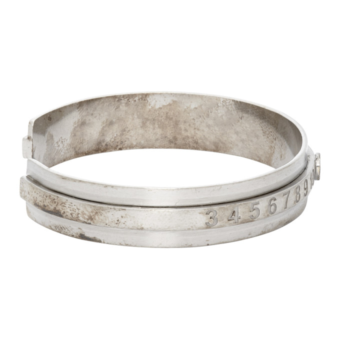 MAISON MARGIELA MAISON MARGIELA SILVER BURATTO BANGLE BRACELET