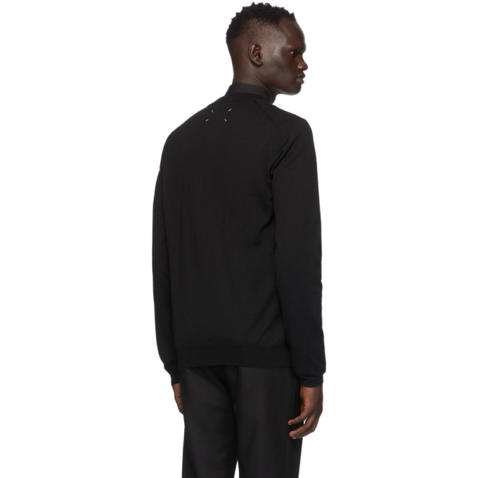 MAISON MARGIELA MAISON MARGIELA BLACK WOOL CARDIGAN