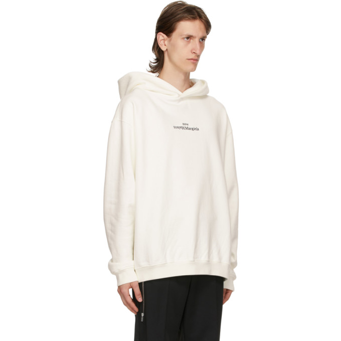 MAISON MARGIELA MAISON MARGIELA OFF-WHITE LOGO HOODIE