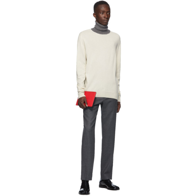 MAISON MARGIELA MAISON MARGIELA OFF-WHITE COLORBLOCK TURTLENECK SWEATER