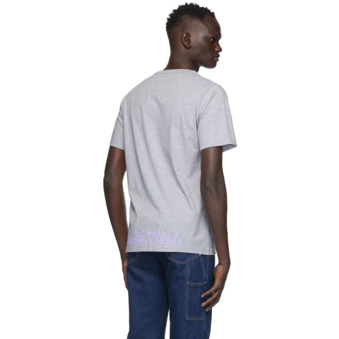 MAISON MARGIELA MAISON MARGIELA GREY COTTON V-NECK T-SHIRT