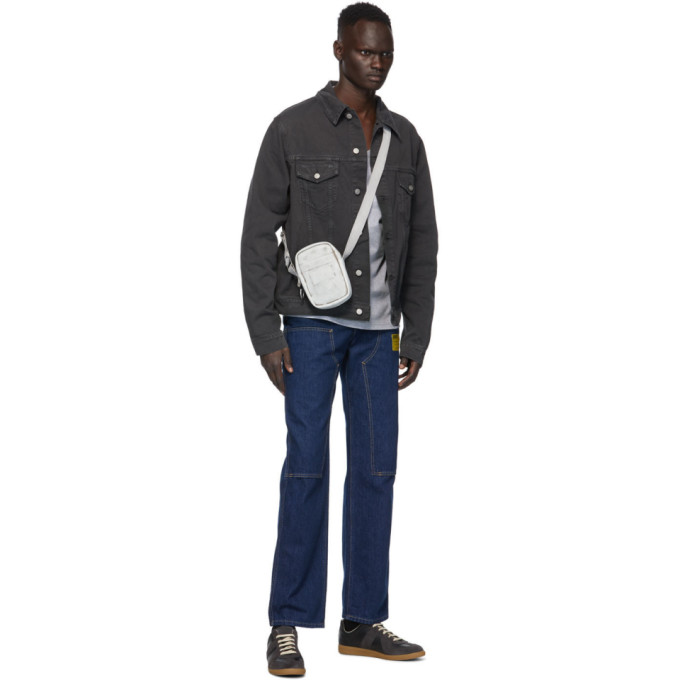 MAISON MARGIELA MAISON MARGIELA GREY COTTON V-NECK T-SHIRT