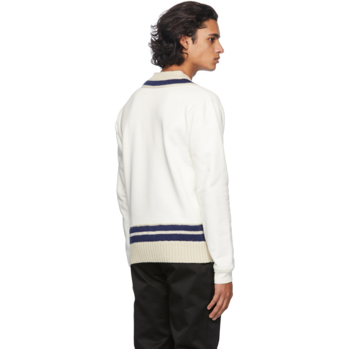 MAISON MARGIELA MAISON MARGIELA OFF-WHITE OGG V-NECK SWEATER
