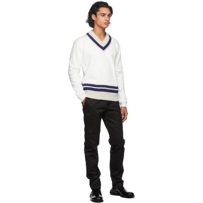 MAISON MARGIELA MAISON MARGIELA OFF-WHITE OGG V-NECK SWEATER