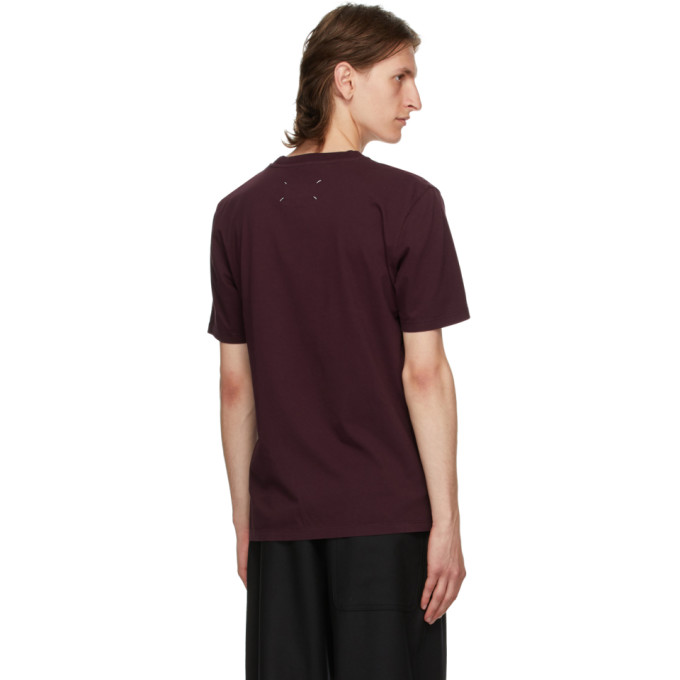 MAISON MARGIELA MAISON MARGIELA BURGUNDY JERSEY T-SHIRT