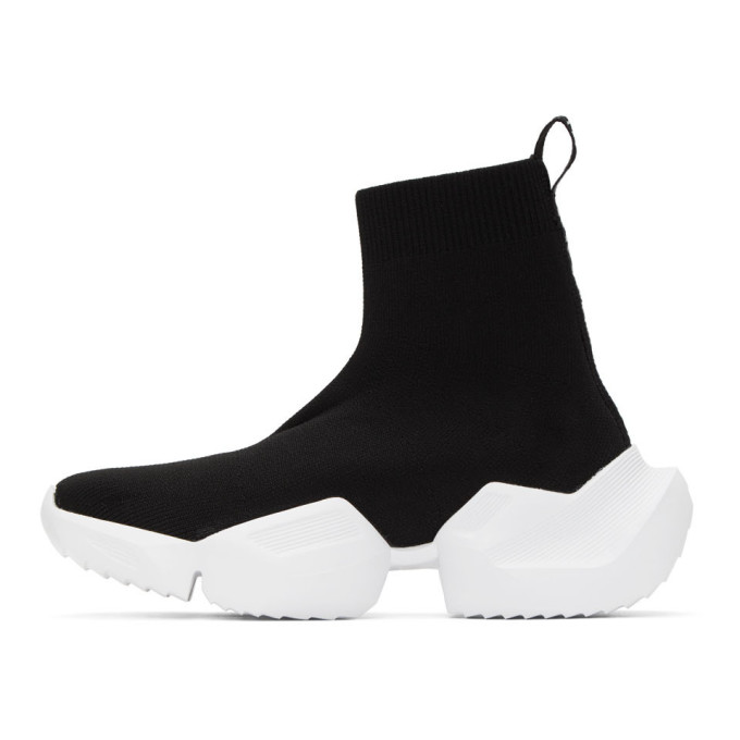 VERSACE JEANS COUTURE VERSACE JEANS COUTURE BLACK AND PINK MACRO LOGO SOCK SNEAKERS