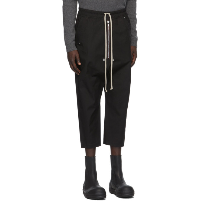 RICK OWENS RICK OWENS BLACK CROPPED BELA TROUSERS