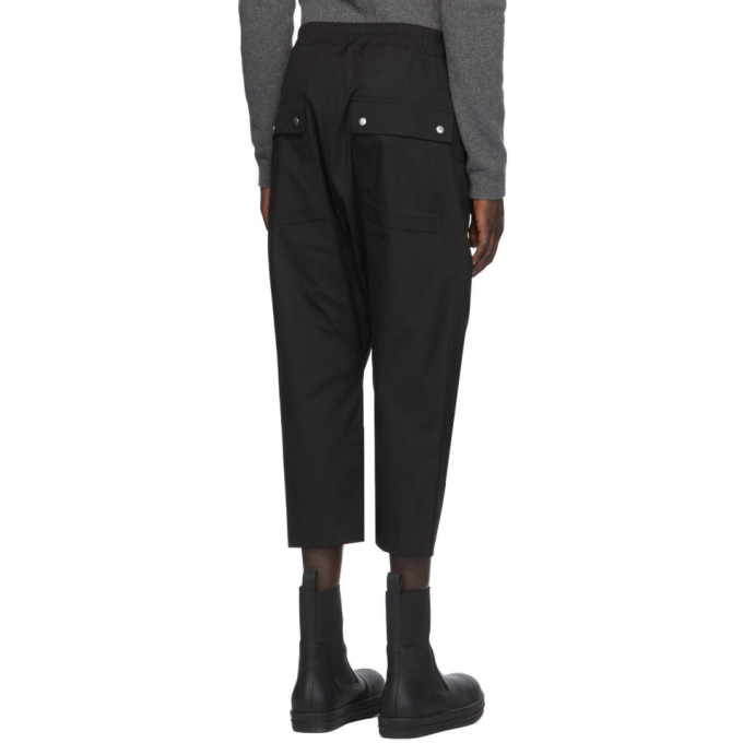 RICK OWENS RICK OWENS BLACK CROPPED BELA TROUSERS
