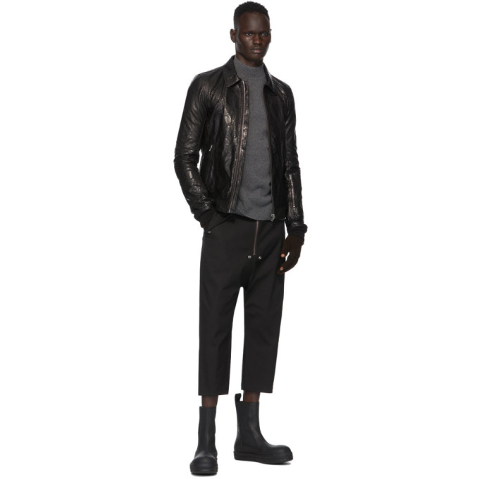 RICK OWENS RICK OWENS BLACK CROPPED BELA TROUSERS