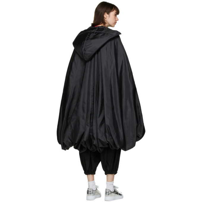 COMME DES GARÇONS COMME DES GARCONS BLACK SATIN CAPE COAT