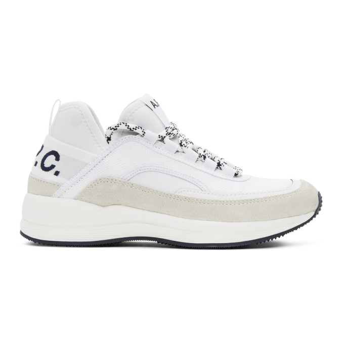 A.p.c. Leather And Fabric Run In White |
