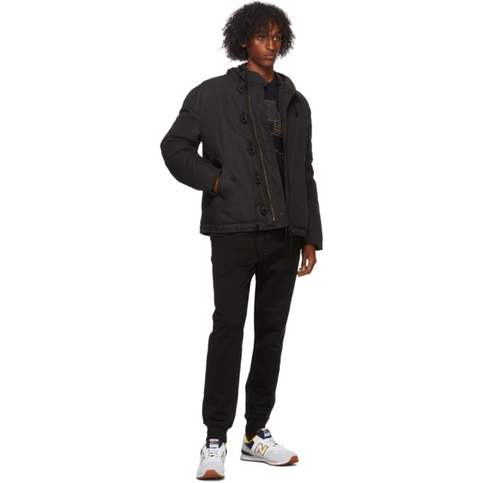 JUNYA WATANABE JUNYA WATANABE NAVY WOOL PATCHWORK SWEATER