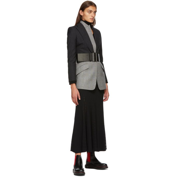 ALEXANDER MCQUEEN ALEXANDER MCQUEEN BLACK AND RED CONTRAST SOLE HYBRID CHELSEA BOOTS
