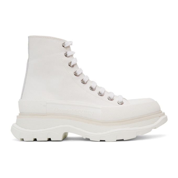 Alexander Mcqueen Tread Slick Chunky-sole High-top Canvas Trainers In ...