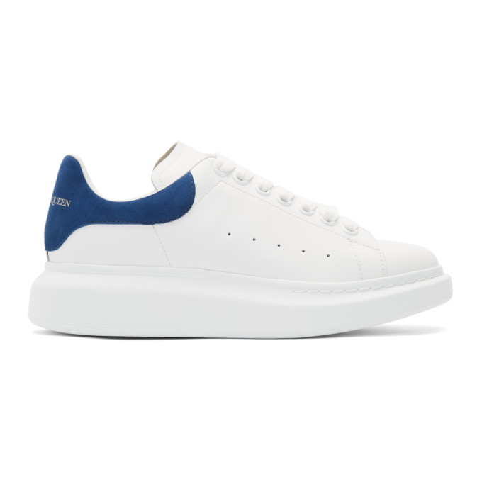 Alexander Mcqueen White & Navy Oversized Sneakers In 9086 Blue | ModeSens