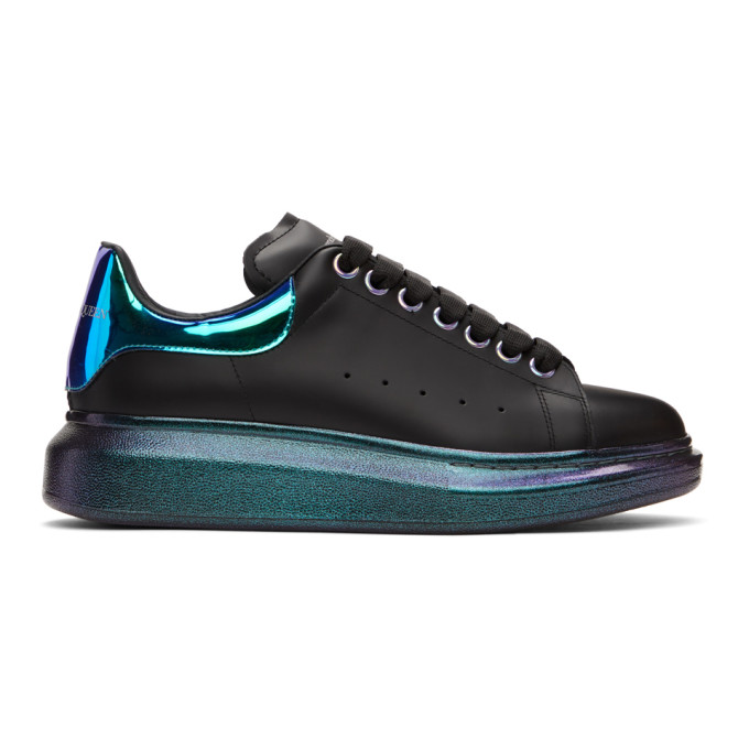 Men's oversized iridescent leather platform sneakers clearance