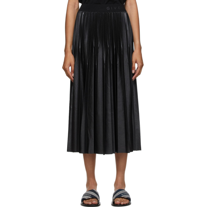 Click to view more detailed imagery on our partner's website Givenchy Black Women's High Waisted Pleated Skirt In 001 Black
