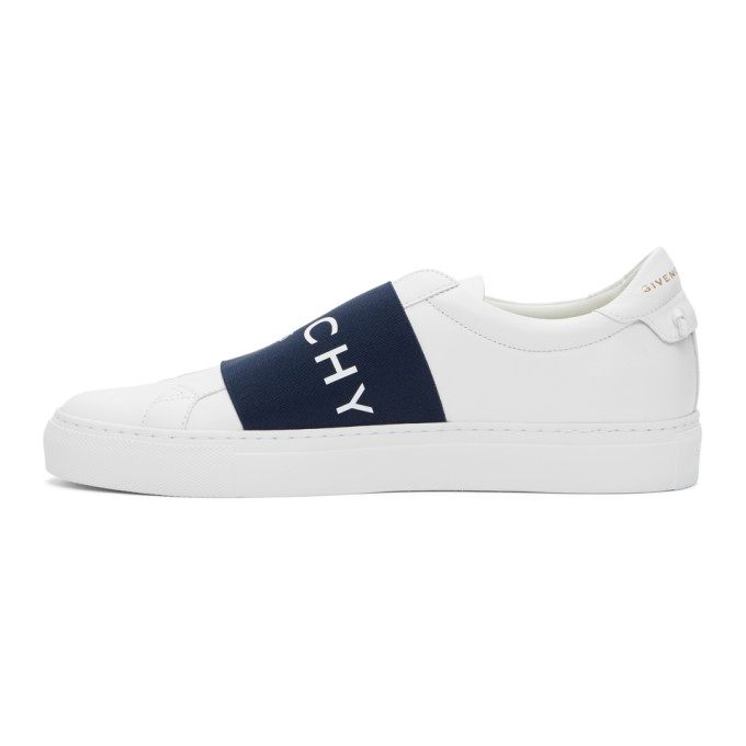 GIVENCHY GIVENCHY WHITE AND NAVY ELASTIC URBAN STREET SNEAKERS