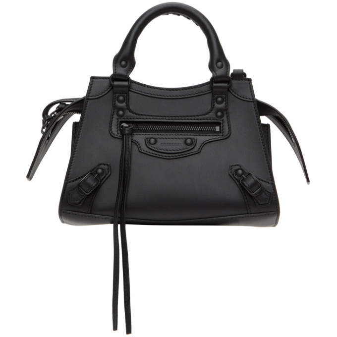 BALENCIAGA BLACK MINI NEO CLASSIC TOP HANDLE BAG