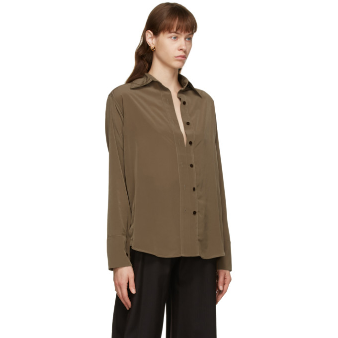 EFTYCHIA EFTYCHIA KHAKI CLOSED SHIRT