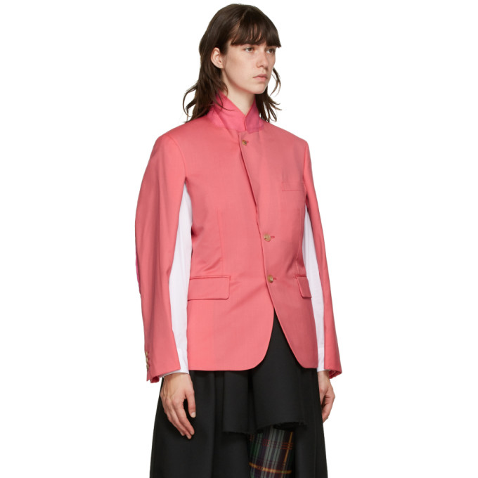 COMME DES GARÇONS HOMME DEUX PINK ARM SLIT BLAZER