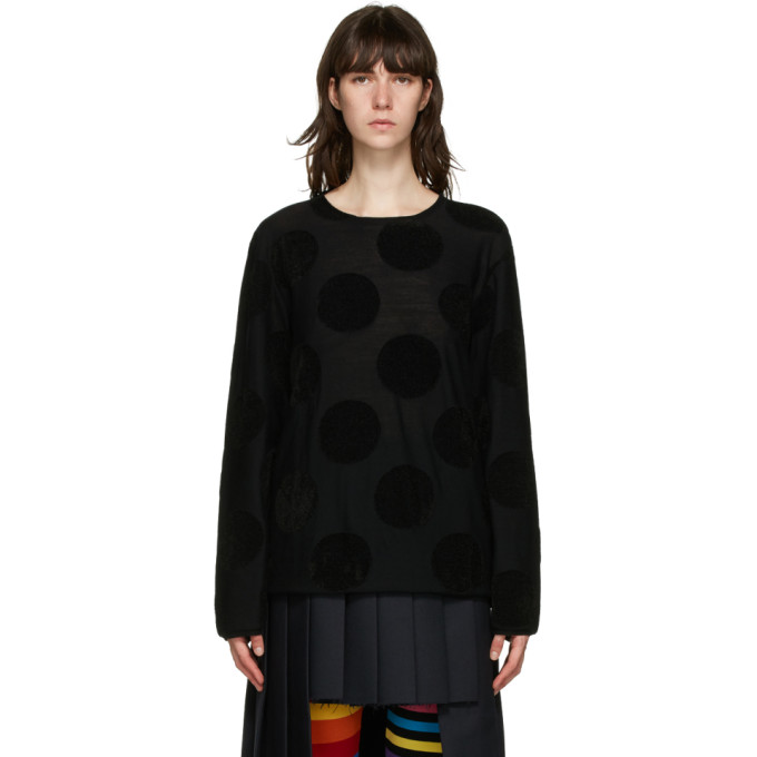 COMME DES GARÇONS HOMME DEUX BLACK POLKA DOT SWEATER