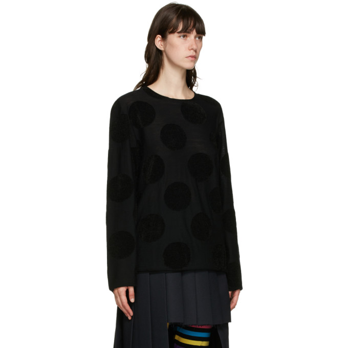 COMME DES GARÇONS HOMME DEUX BLACK POLKA DOT SWEATER