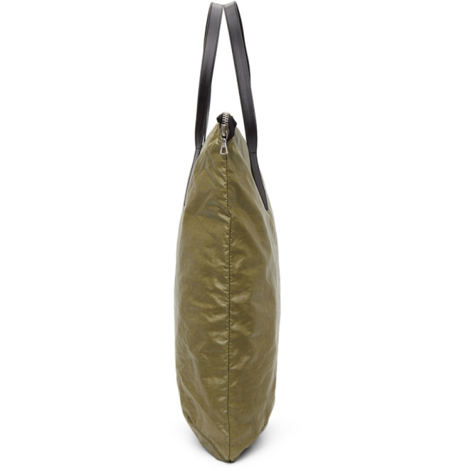 DRIES VAN NOTEN KHAKI FAUX-LEATHER TOTE