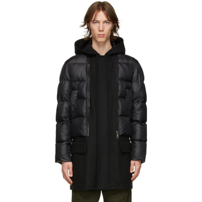 NEIL BARRETT NEIL BARRETT BLACK PUFFER HYBRID COAT