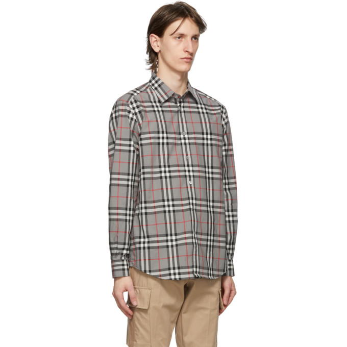 BURBERRY BURBERRY GREY CHECK CAXTON SHIRT