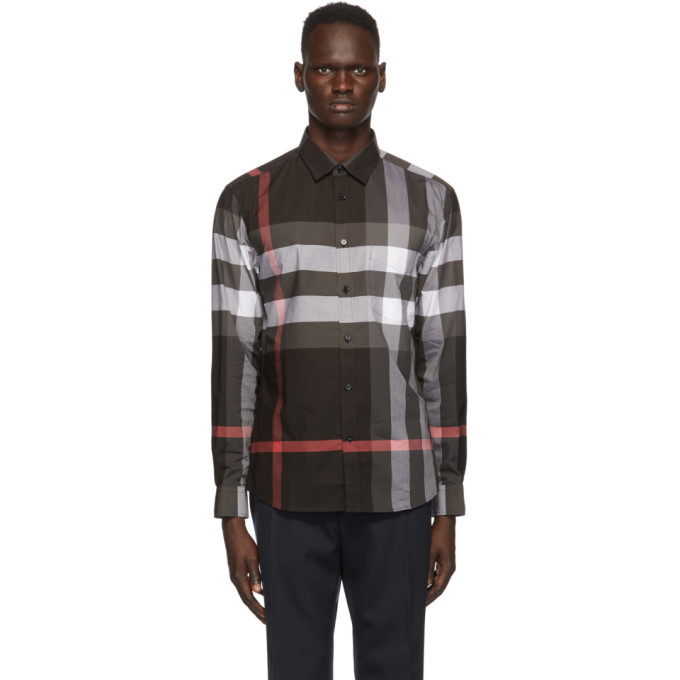 Burberry Grey Check Stretch Cotton 