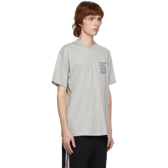 BURBERRY BURBERRY GREY EMERSON MONOGRAM T-SHIRT