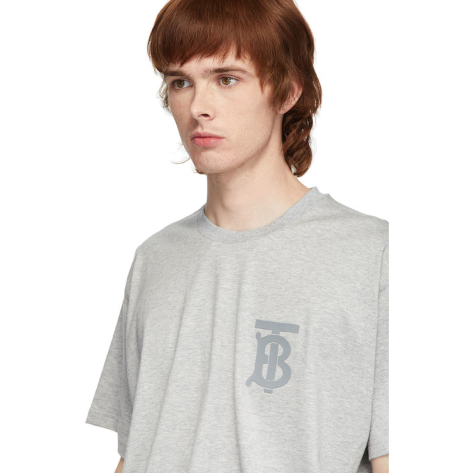 BURBERRY BURBERRY GREY EMERSON MONOGRAM T-SHIRT