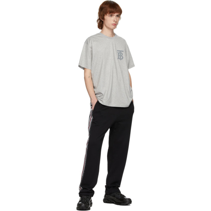 BURBERRY BURBERRY GREY EMERSON MONOGRAM T-SHIRT