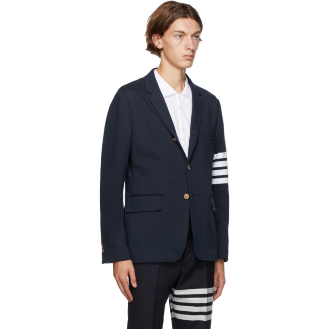 THOM BROWNE THOM BROWNE NAVY 4-BAR UNCONSTRUCTED SPORT BLAZER