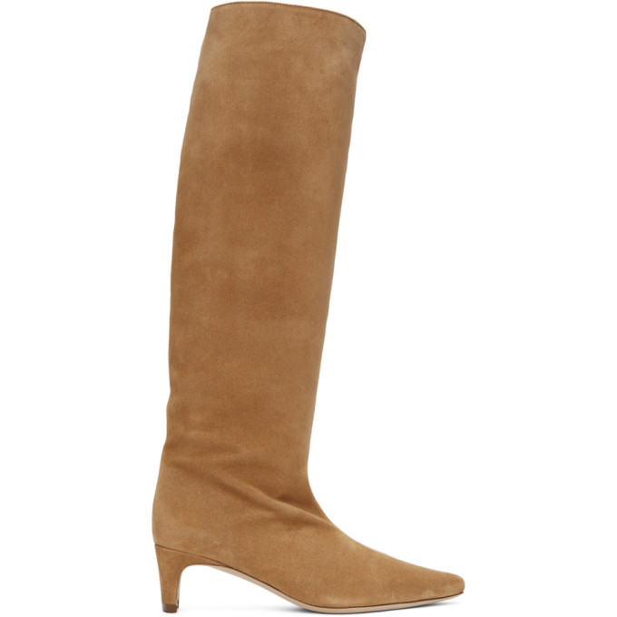 STAUD STAUD TAN SUEDE WALLY BOOTS