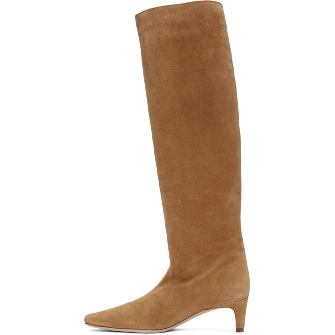 STAUD STAUD TAN SUEDE WALLY BOOTS