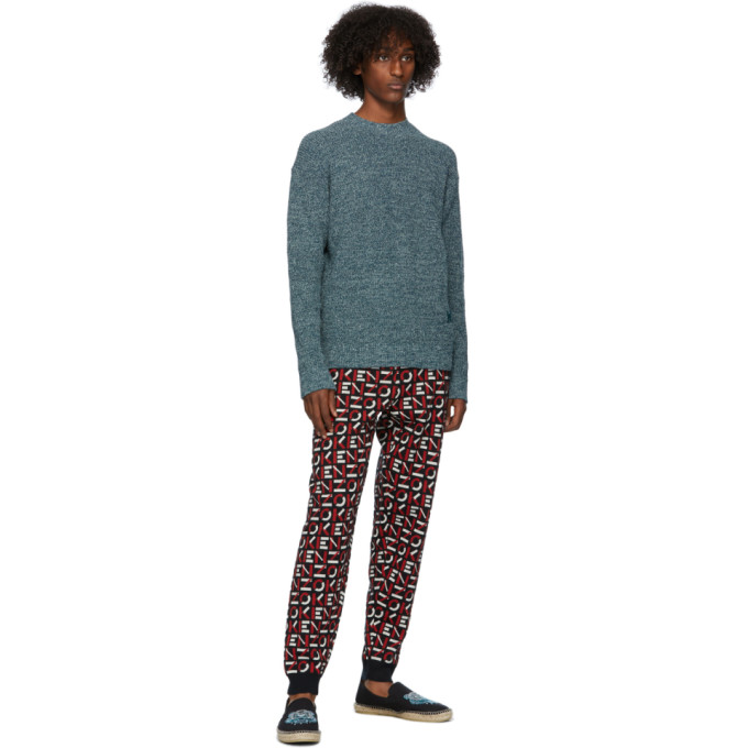KENZO KENZO BLUE MOULINE K LOGO SWEATER