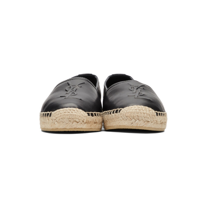 SAINT LAURENT Black Monogramme Espadrilles