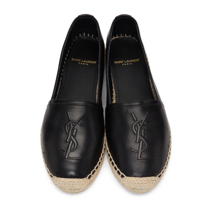 SAINT LAURENT Black Monogramme Espadrilles