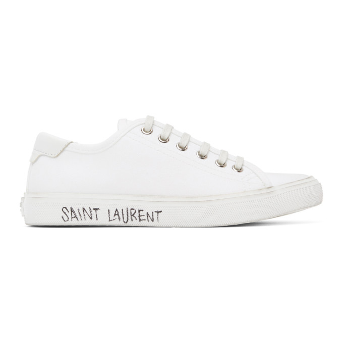 Click to view more detailed imagery on our partner's website Saint Laurent Malibu Distressed-effect Sneakers In 9030 White
