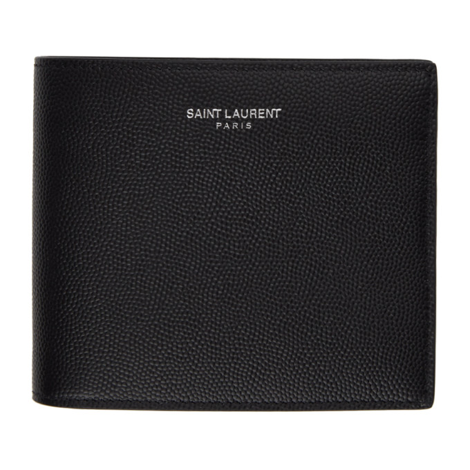 Click to view more detailed imagery on our partner's website Saint Laurent Ysl Pfu Coin Purse - Closure With Button In 1000 Nero
