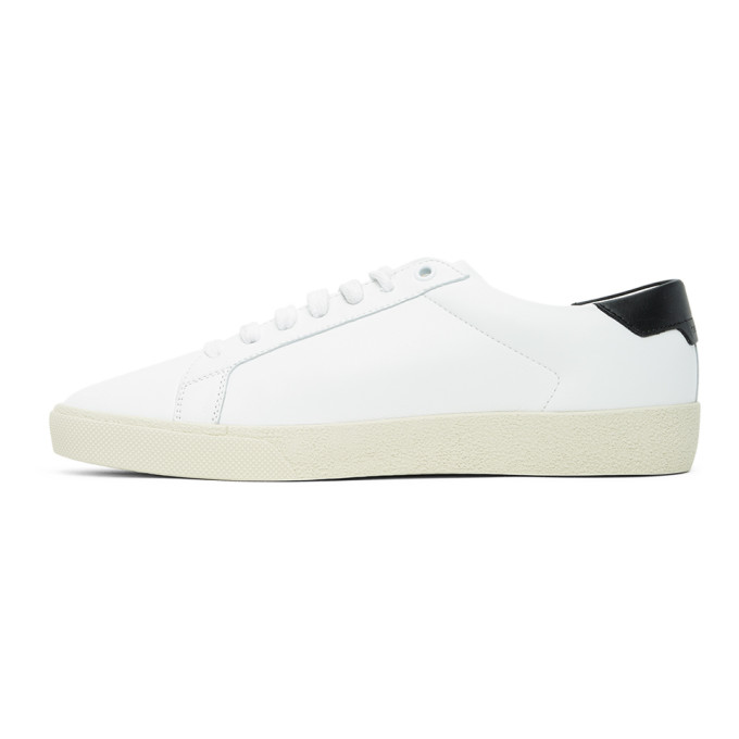SAINT LAURENT SAINT LAURENT WHITE AND BLACK COURT CLASSIC SNEAKER