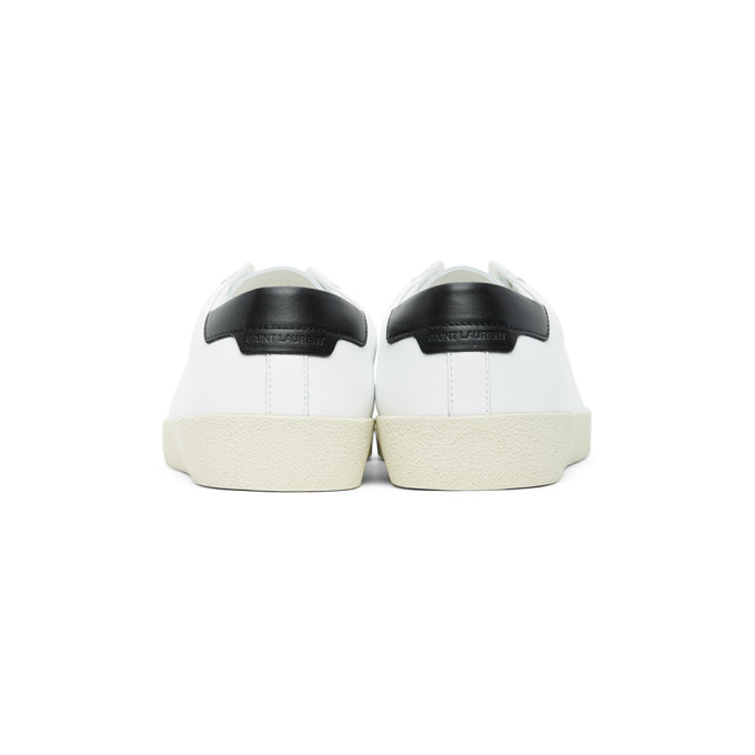 SAINT LAURENT SAINT LAURENT WHITE AND BLACK COURT CLASSIC SNEAKER