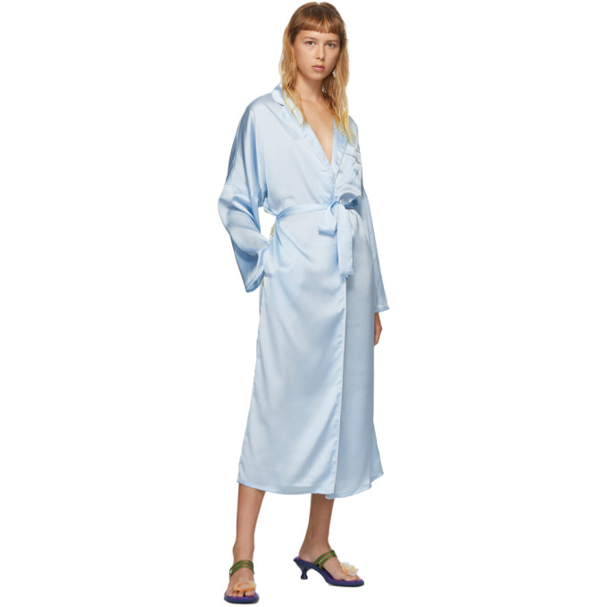 IM SORRY BY PETRA COLLINS IM SORRY BY PETRA COLLINS SSENSE EXCLUSIVE BLUE GRAPHIC MORNING GOWN