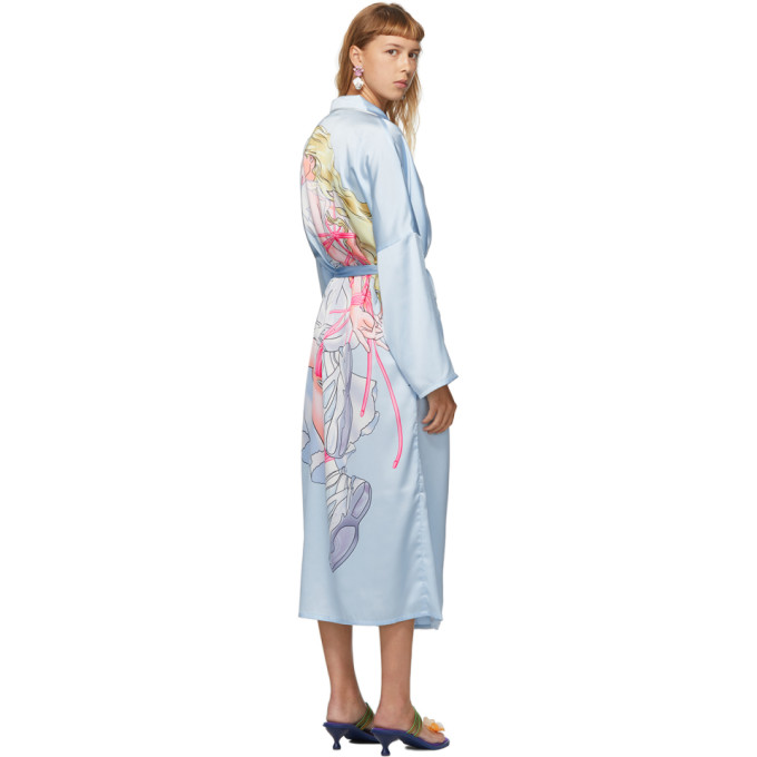 IM SORRY BY PETRA COLLINS IM SORRY BY PETRA COLLINS SSENSE EXCLUSIVE BLUE GRAPHIC MORNING GOWN