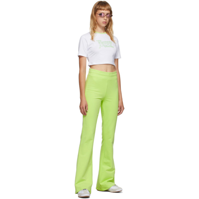 IM SORRY BY PETRA COLLINS IM SORRY BY PETRA COLLINS SSENSE EXCLUSIVE WHITE AND GREEN LOGO CROPPED T-SHIRT